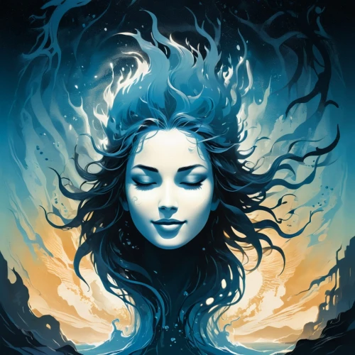 blue enchantress,hecate,fathom,naiad,margaery,siren,seelie,amphitrite,the enchantress,sirene,rusalka,sirena,persephone,sorceress,niobe,water nymph,melisandre,aquarius,undine,margairaz,Unique,Design,Logo Design