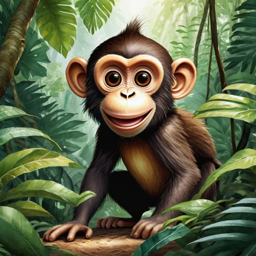 chimpanzee,simian,monke,macaco,palaeopropithecus,macaca,shabani,mangabey,prosimian,monkey,macaque,ape,primate,chimpansee,monkey banana,bonobo,monkeying,the monkey,uakari,muriqui,Illustration,Paper based,Paper Based 27