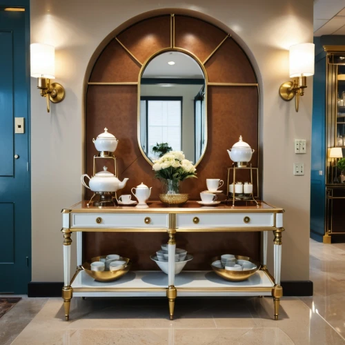 sideboards,asprey,enfilade,claridge,credenza,sideboard,entryway,foyer,limewood,cabinetry,baccarat,claridges,entryways,berkus,dining table,dressing table,dining room table,servery,gustavian,millwork,Photography,General,Realistic