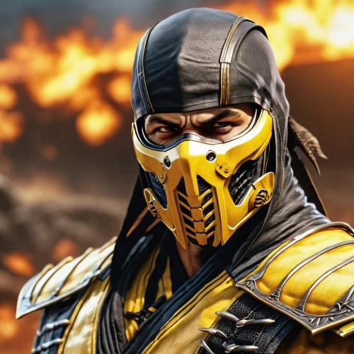 cyrax,mkx,goldust,kitana,kabal,kombat,kuei,scorpion,iron mask hero,saladin,xiahou,yellowjacket,kotal,banes,nosgoth,bandana background,eradicator,ffp2 mask,pierroth,deathstrike,Photography,General,Realistic