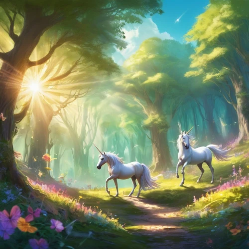 fairy forest,unicorn background,fairytale forest,elven forest,forest of dreams,forest background,fantasy picture,forest glade,fantasy landscape,enchanted forest,forest animals,forest landscape,fairy world,deer illustration,woodland animals,epona,cartoon forest,druid grove,forest path,the forest,Conceptual Art,Fantasy,Fantasy 02