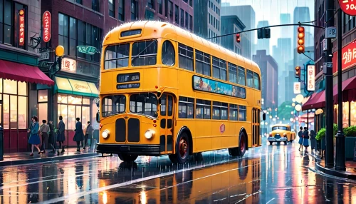 cartoon video game background,city bus,london bus,trolley bus,routemasters,street car,citybus,yellow taxi,trolleybuses,streetcars,school bus,routemaster,trolleybus,world digital painting,bus,schoolbus,calcutta,omnibuses,red bus,english buses,Anime,Anime,Traditional