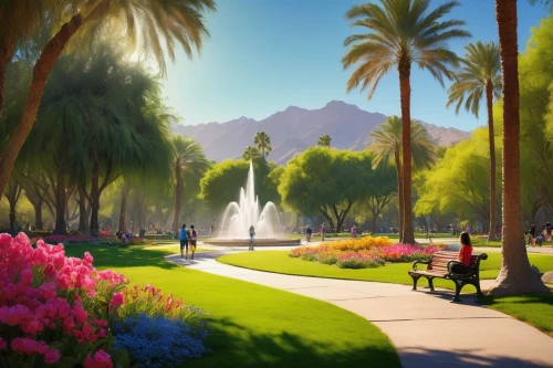 walk in a park,palm springs,glendale,landscape background,world digital painting,city park,urban park,lafayette park,springtime background,altadena,ucr,cucamonga,garden of the fountain,spring background,digital painting,botanical square frame,hollypark,ojai,botanical gardens,two palms,Conceptual Art,Fantasy,Fantasy 17