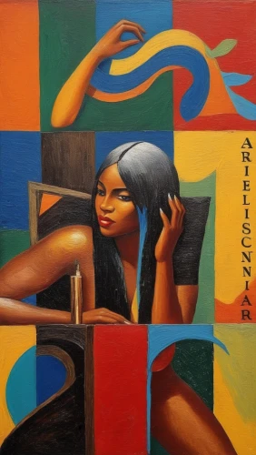 african art,woman sitting,african woman,oil painting on canvas,khokhloma painting,oil on canvas,odalisque,ofili,indigenous painting,olubunmi,ibibio,oil painting,woman thinking,mapei,african american woman,nubian,kunbi,oluchi,liberian,sankofa,Illustration,Realistic Fantasy,Realistic Fantasy 21