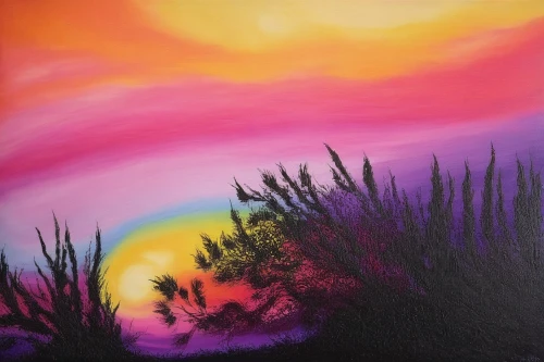 purple landscape,oil pastels,glass painting,desert landscape,acrylic paint,meadow in pastel,abstract painting,pink grass,dune landscape,colored pencil background,desert desert landscape,pink dawn,coast sunset,sunset glow,oil painting on canvas,oil on canvas,soft pastel,lavenders,color fields,abstract rainbow,Illustration,Realistic Fantasy,Realistic Fantasy 45