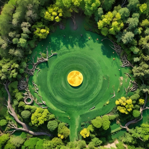 circle around tree,little planet,golf course background,pot of gold background,kanto,crescent spring,japanese zen garden,circle,nuphar,green wallpaper,greek in a circle,mushroom landscape,moss landscape,tiny world,golf landscape,uzumaki,grass golf ball,japanese garden,koropeckyj,autumn round,Unique,Design,Knolling