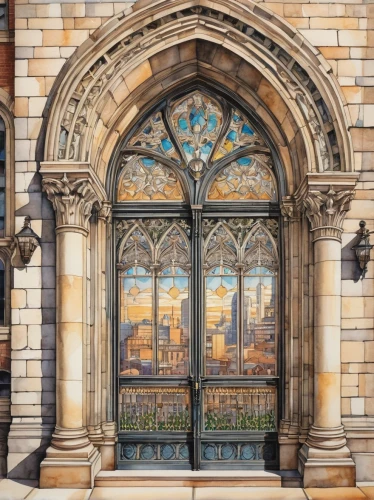 stained glass windows,church door,church windows,doorkeepers,stained glass window,art nouveau frames,front door,doorways,driehaus,window front,art nouveau frame,doors,old windows,portal,stained glass,doorway,crittall,altgeld,church window,archways,Illustration,Paper based,Paper Based 25