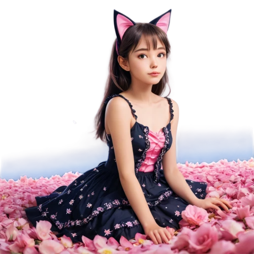 little girl in pink dress,flower background,dressup,japanese doll,japanese sakura background,portrait background,doll dress,xiaoxi,pink background,transparent background,dress doll,3d background,little girl fairy,derivable,children's background,doll cat,pink ribbon,japanese kawaii,pink bow,rie,Anime,Anime,Realistic