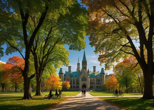 yale university,autumn in the park,collegiate basilica,mercyhurst,yale,uiuc,muskau,tulane,biltmore,syracuse,depauw,hamline,villanova,washu,fordham,university of wisconsin,middlebury,muhlenkamp,princetonian,vassar,Illustration,Retro,Retro 15