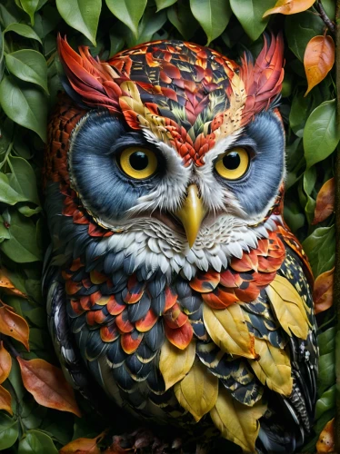 owl art,owl,tawny frogmouth owl,owl pattern,large owl,owl nature,great horned owl,screech owl,bird painting,southern white faced owl,sparrow owl,boobook owl,an ornamental bird,eastern screech owl,spotted wood owl,glass painting,body painting,bodypainting,bubo,hand painting,Conceptual Art,Daily,Daily 22