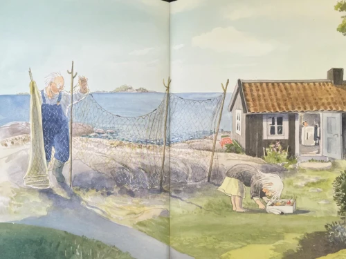 peter rabbit,tarjanne,austevoll,zolotow,studio ghibli,kattegat,chomet,moomin world,leksands,bemelmans,gotland,hans christian andersen,watercolourist,bohus,inishmaan,lillesand,book illustration,munsch,grimstad,ragnhild