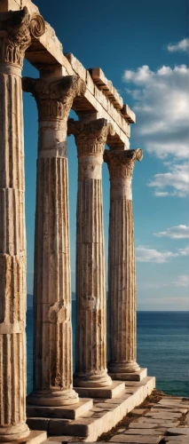 temple of poseidon,greek temple,erechtheion,doric columns,erechtheus,herakleion,hellenic,temple of hercules,grecia,chersonesos,hellas,leptis,grece,roman columns,greece,elytis,grecian,caesonia,acropolis,doric,Illustration,Paper based,Paper Based 08