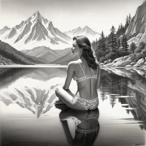 padmasana,world digital painting,meditate,yogini,charcoal drawing,mediating,photo painting,half lotus tree pose,lotus position,meditator,image manipulation,yogic,meditation,stillness,serene,yogananda,inner peace,yogin,breathwork,photo manipulation,Illustration,Black and White,Black and White 08