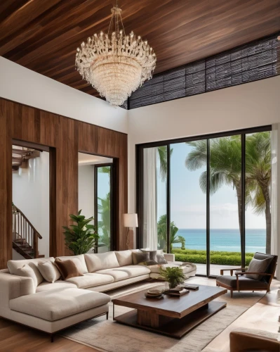 luxury home interior,modern living room,oceanfront,beach house,living room,contemporary decor,interior modern design,beachfront,holiday villa,penthouses,modern decor,livingroom,beachhouse,home interior,family room,oceanview,beautiful home,tropical house,sitting room,interior decoration,Illustration,Realistic Fantasy,Realistic Fantasy 34