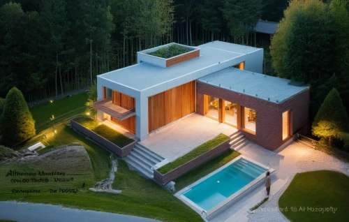 modern house,modern architecture,3d rendering,pool house,cubic house,cube house,dreamhouse,electrohome,forest house,house in the forest,house shape,mid century house,inverted cottage,luxury property,lohaus,private house,beautiful home,grass roof,greenhut,chalet,Photography,General,Realistic