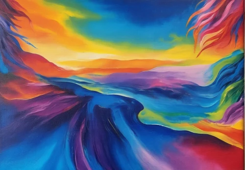 danxia,oil on canvas,abstract painting,colorful background,oil painting on canvas,abstract rainbow,rainbow waves,desert landscape,oil painting,volcanic landscape,vibrancy,eruptive,abstract artwork,painting technique,virga,rainbow background,fluidity,mountain scene,dune landscape,background abstract,Illustration,Realistic Fantasy,Realistic Fantasy 20