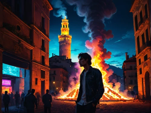 city in flames,fire background,fallas,sweden fire,fire artist,pyros,afterburning,world digital painting,photomanipulation,bruxelles,the conflagration,burning cigarette,burning man,photo manipulation,pyromania,apocalyptic,groningen,malmo,towns,art background,Conceptual Art,Sci-Fi,Sci-Fi 12