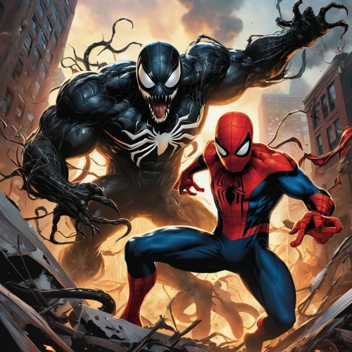 symbiotes,symbiote,narvel,venom,marvel comics,antivenom,mcniven,asm,romita,macniven,spider,webcrawler,derman,slott,spiderman,carnage,spidey,spider man,superhero background,spider bouncing,Illustration,American Style,American Style 11