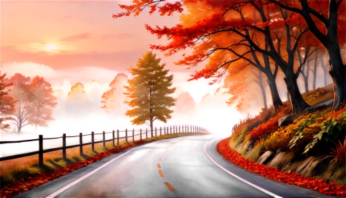 autumn background,autumn scenery,autumn landscape,fall landscape,autumn idyll,landscape background,autumn day,mountain road,cartoon video game background,autumn mountains,autumn forest,forest road,autumn,autumn theme,autumn frame,the autumn,one autumn afternoon,autumn season,autumn walk,late autumn,Unique,Design,Character Design