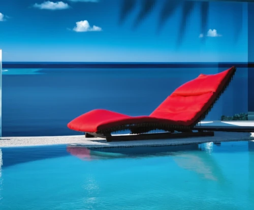 chaise lounge,lounger,deckchair,chaise,amanresorts,deck chair,beach furniture,outdoor furniture,water sofa,loungers,red bench,daybed,patio furniture,natuzzi,beach chair,deckchairs,maldives mvr,maldive,lefay,horizontality,Photography,General,Realistic