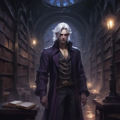 librarian,bibliographer,sparda,raistlin,drizzt,ravenloft,scholar,witchfinder,strahd,carnacki,constantine,seregil,dante,vergil,salieri,caius,bookseller,baskerville,magister,carstairs,Conceptual Art,Fantasy,Fantasy 01