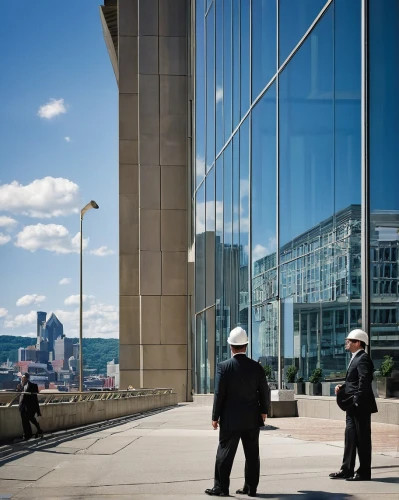 highmark,thyssenkrupp,voestalpine,glass facade,upmc,wolfensohn,safdie,the observation deck,bundesbank,glass facades,bilfinger,lingotto,gewerkschaftsbund,steelworkers,pipefitters,shipbuilders,workingmen,bundestag,structural glass,businesspeople,Illustration,Retro,Retro 01