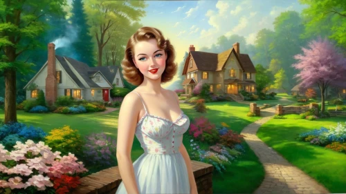 woman with ice-cream,girl in the garden,housemaid,maureen o'hara - female,fantasy picture,secret garden of venus,girl in a long dress,dorthy,marylyn monroe - female,marilyn monroe,housekeeper,springtime background,duchesse,the girl in nightie,a charming woman,stepford,housemother,beguelin,spring background,fantasy art
