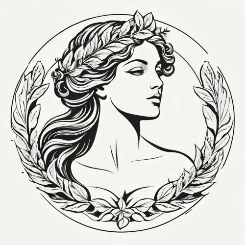 laurel wreath,hesperides,amphitrite,maenad,maenads,zodiac sign libra,art deco woman,nereid,bacchante,zodiac sign gemini,persephone,ceromitia,virgo,melpomene,the zodiac sign pisces,sigyn,galatea,hypatia,artemisia,diwata