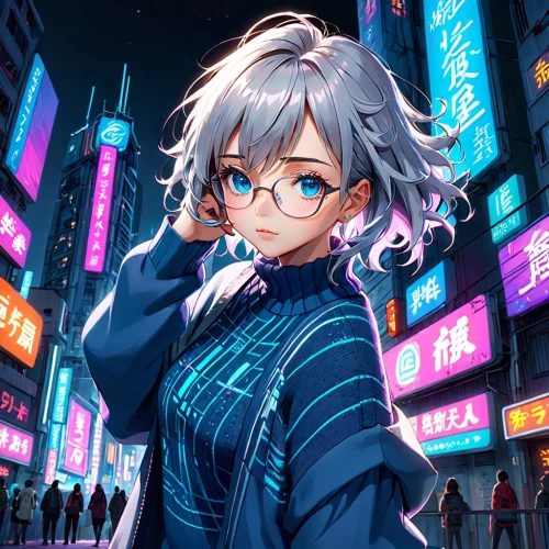 shibuya,akihabara,suzuya,ikebukuro,shinjuku,sakuya,akiba,megane,cyber glasses,kashima,michiru,mirai,takane,tsogo,totsuka,junko,tokyo city,fuki,fukawa,harajuku,Anime,Anime,Realistic