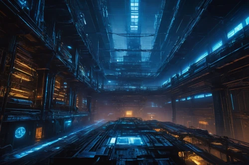 sulaco,arktika,bladerunner,labyrinthian,levski,mining facility,industrial hall,nostromo,descent,spaceship interior,cyberia,ufo interior,industrial ruin,corpus,penumbra,undock,hall of the fallen,passage,scifi,lair,Illustration,Children,Children 01