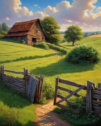 rural landscape,meadow landscape,home landscape,landscape background,farm landscape,farm background,countryside,pasture fence,green landscape,bucolic,beautiful landscape,country side,nature landscape,landscape nature,windows wallpaper,donsky,landscapes beautiful,paysage,farm gate,wooden fence,Illustration,Realistic Fantasy,Realistic Fantasy 32