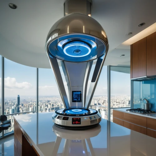futuristic architecture,wheatley,electric tower,sky apartment,electrohome,the energy tower,smart house,home automation,penthouses,smart home,irobot,revolving light,futuristic art museum,coffeemaker,modern kitchen,electrolux,water dispenser,tower clock,ice cream maker,kitchen appliance,Photography,General,Realistic
