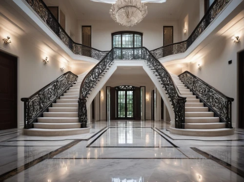 luxury home interior,outside staircase,staircase,winding staircase,mansion,luxury home,circular staircase,staircases,luxury property,stairs,hallway,stone stairs,entrance hall,entryway,greystone,palladianism,mansions,balustrades,stair,foyer,Illustration,Abstract Fantasy,Abstract Fantasy 18