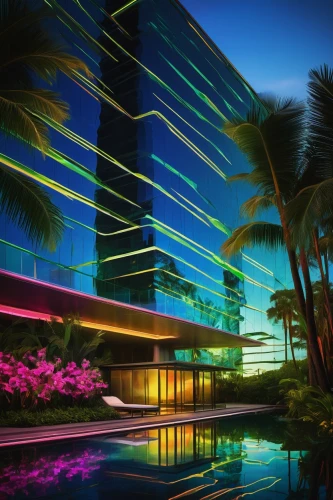 clevelander,pan pacific hotel,south beach,las olas suites,sofitel,vdara,hkmiami,dubai garden glow,intercontinental,tropical house,faena,luxury hotel,brickell,the palm,wynn,hotel riviera,damac,futuristic architecture,glass facades,fort lauderdale,Illustration,Paper based,Paper Based 21