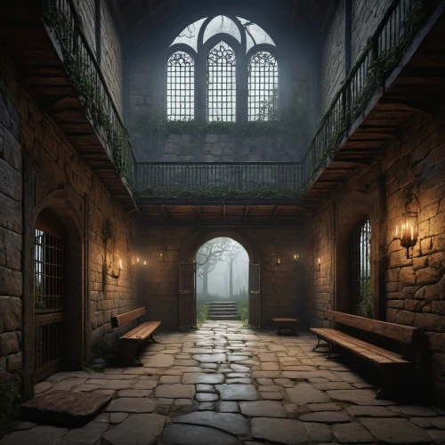 theed,cloistered,blackgate,hall of the fallen,the threshold of the house,ravenloft,doorways,cryengine,medieval street,inglenook,sacristy,windows wallpaper,passageway,passageways,dungeon,monastery,reformatory,portcullis,undermountain,corridors,Art,Artistic Painting,Artistic Painting 28