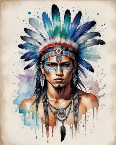 amerindian,the american indian,sinixt,navaho,american indian,native american,amerind,indian headdress,amerindians,tribesman,nuxalk,shamanism,intertribal,amerindien,cochise,arapaho,shamans,indigenist,indios,cherokee,Illustration,Paper based,Paper Based 25