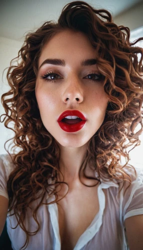 red lips,labios,red lipstick,lips,lip,voluminous,lipsticked,curly brunette,lipstick,muah,curly hair,anfisa,panamanian,lipped,annabella,blancaflor,girl making selfie,cg,curly,red throat,Photography,Documentary Photography,Documentary Photography 14