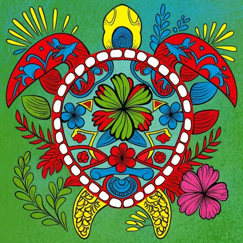 huichol,floral rangoli,mandala flower illustration,hamsa,floral ornament,kolam,rangoli,oaxacan,molas,duenas,tehuantepec,oaxtepec,khamsa,flowers mandalas,flower mandalas,nahuatl,floral decoration,morrisseau,mandala,khokhloma painting,Illustration,American Style,American Style 13