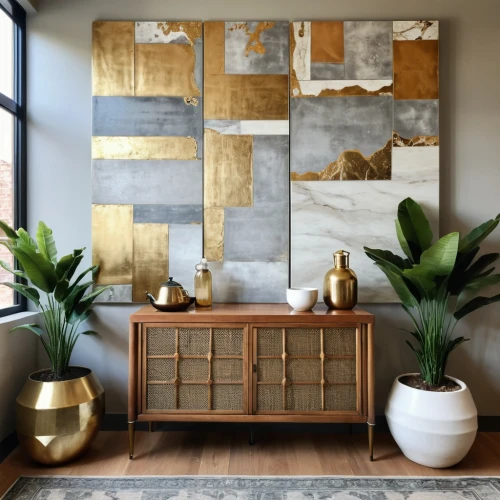 credenza,gold wall,modern decor,contemporary decor,wall panel,marble painting,travertine,berkus,gold foil corner,wall decor,mid century modern,wall plaster,wall decoration,bronze wall,gold stucco frame,interior decor,gold paint strokes,interior design,wallcoverings,gold foil laurel,Photography,General,Realistic