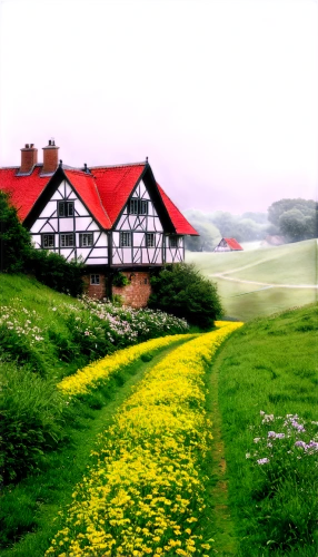 danish house,thatched cottage,home landscape,rapeseed field,daffodil field,yellow grass,swiss house,farstad,chiloe,cottages,lonely house,appenzell,butterfields,thatched,timbered,flahavan,yellow garden,field of rapeseeds,sussex,sylt,Art,Classical Oil Painting,Classical Oil Painting 23