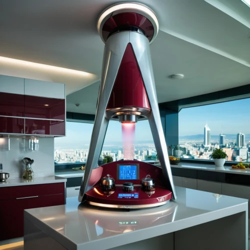 futuristic architecture,decanter,coffee maker,smart house,coffeemaker,kilogram,water dispenser,chocolate fountain,electric tower,modern kitchen,modern kitchen interior,the energy tower,industrial design,microbrewer,beer dispenser,electrolux,kitchenaid,sodastream,plasma lamp,energy-saving lamp,Photography,General,Realistic