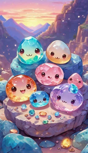 zoombinis,slimes,kawaii frogs,poros,mushroom island,background with stones,frog background,kawaii snails,toadstools,crannogs,mancala,mushroom landscape,gumball,frog gathering,tsum,dango,cupcake background,tamagotchis,game illustration,masuku,Illustration,Japanese style,Japanese Style 01