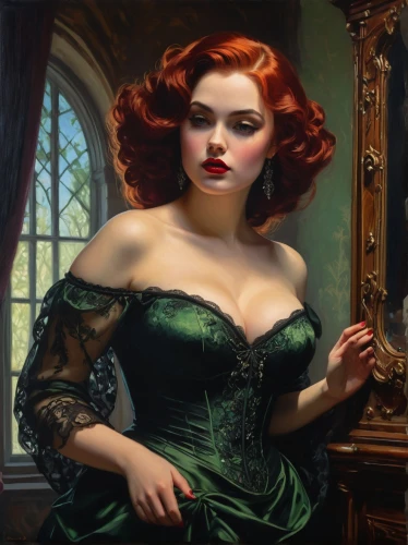 duchesse,gothic portrait,maureen o'hara - female,lempicka,niffenegger,burlesques,victorian lady,hildebrandt,latynina,emile vernon,headmistress,whitmore,gothic woman,currin,viveros,fantasy portrait,fairest,corsets,corsetry,rossetti,Art,Classical Oil Painting,Classical Oil Painting 14