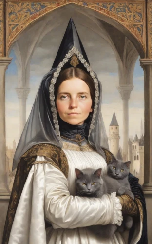 ermengarde,canoness,gothic portrait,portrait of christi,palmerston,catterson,cat european,abbess,mantilla,clergywoman,cathair,nunsense,the prophet mary,noblewoman,foundress,prioress,archduchess,begums,dorota,cat sparrow,Digital Art,Comic