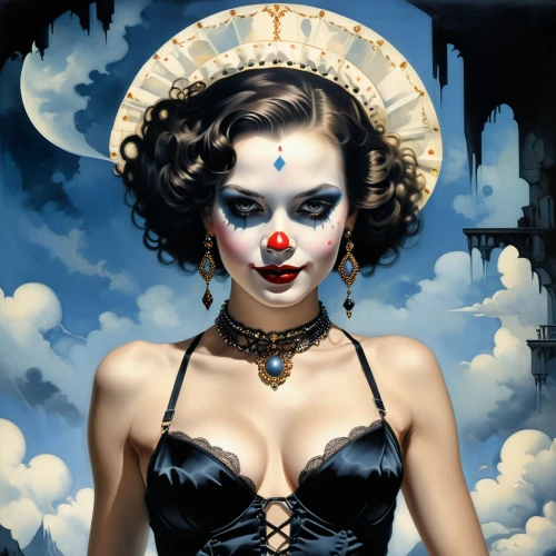 viveros,radebaugh,rasputina,queen of hearts,tretchikoff,pin ups,burlesques,gothic portrait,vampire woman,vampire lady,pin up girl,retro pin up girl,vanderhorst,pin-up girl,voodoo woman,chicana,gothic woman,la catrina,la calavera catrina,cigarette girl,Conceptual Art,Fantasy,Fantasy 29