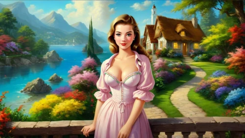 aerith,cartoon video game background,fantasy picture,landscape background,megara,fairy tale character,fantasy woman,ninfa,thumbelina,gothel,secret garden of venus,background image,anarkali,fantasy art,mervat,beauty scene,aeris,rivendell,belle,faires