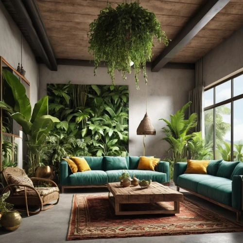 loft,living room,houseplant,houseplants,green living,modern decor,interior design,livingroom,house plants,tropical greens,sitting room,apartment lounge,contemporary decor,interior decoration,sofas,interior modern design,home interior,modern living room,hanging plants,tropical house,Photography,General,Realistic