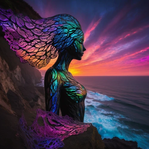 mermaid silhouette,mermaid background,sirena,neon body painting,mother earth statue,fathom,sirene,mermaid,merman,sculpted,la jolla,archangel,danxia,fantasy art,siren,angel statue,stone angel,poseidon,mother nature,fantasy picture,Conceptual Art,Fantasy,Fantasy 02