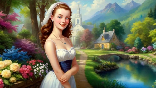 landscape background,fantasy picture,art painting,girl in the garden,girl in flowers,springtime background,dorthy,photo painting,spring background,nature background,fairy tale character,fantasy art,flower background,background view nature,splendor of flowers,world digital painting,creative background,portrait background,oil painting on canvas,celtic woman