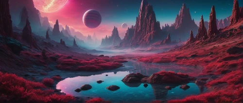 alien planet,alien world,fantasy landscape,lunar landscape,futuristic landscape,planet alien sky,moonscape,red planet,valley of the moon,barren,fire planet,extrasolar,3d fantasy,mushroom landscape,fantasy picture,planetary,planet,space art,volcanic landscape,dreamscape,Photography,General,Fantasy